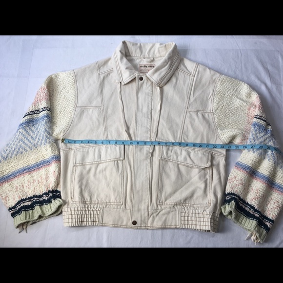 NWOT Free People Loose Thoughts Ivory Denim Jacket - Picture 5 of 15